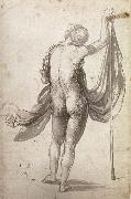 Albrecht Durer Nude With Staff seen from behind oil